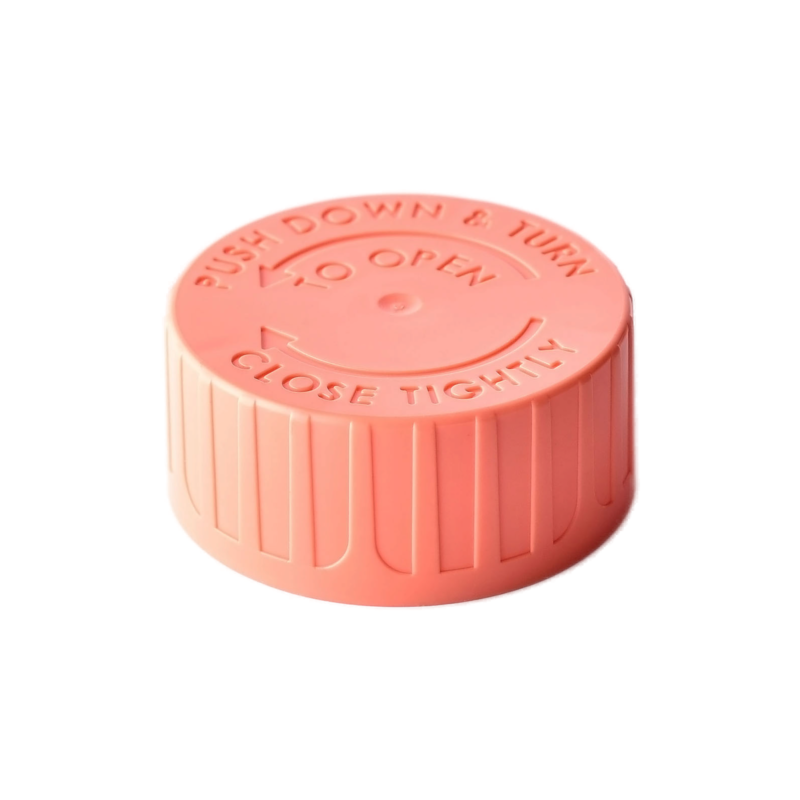 32/410 PP child-resistant cap for food and condiment and pharmaceutical packaging, front view