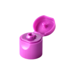 17/415 PP flip top cap for hair care and personal care packaging, front view open