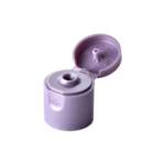 18/415 PP flip top cap for hair care and personal care packaging, front view open