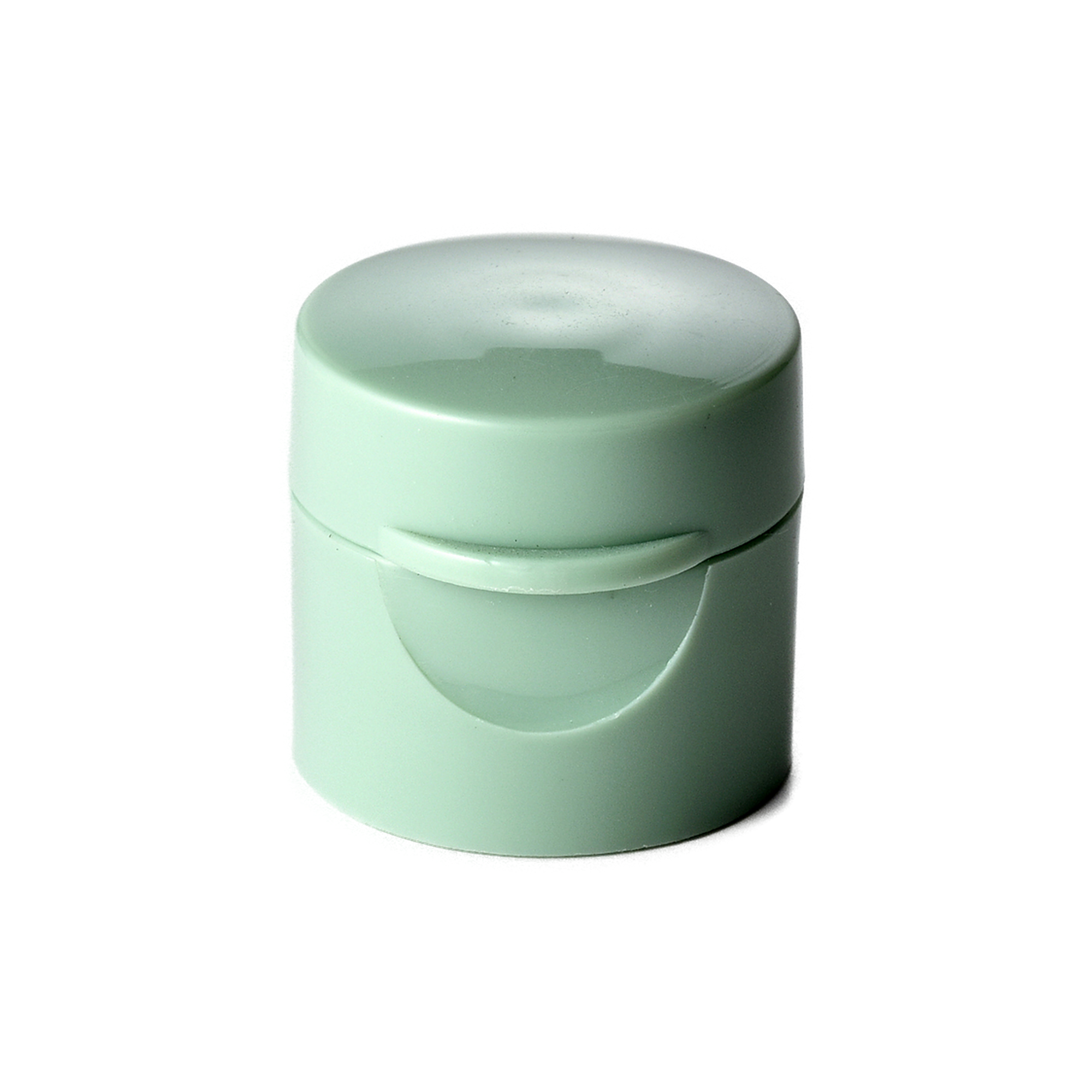 H18-21-1 18/410 PP flip top cap for hair care and personal care packaging, front view closed