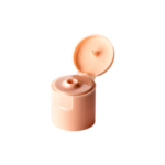 20/415 PP flip top cap for hair care and personal care packaging, front view open