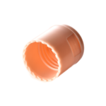 20/415 PP flip top cap for hair care and personal care packaging, bottom view