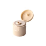 20/415 PP flip top cap for hair care and personal care packaging, front view open
