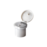 20/415 PP flip top cap for hair care and personal care packaging, front view open