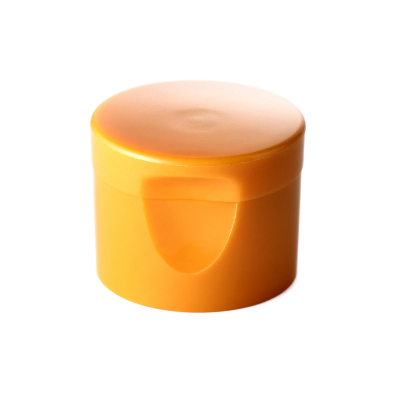 20/410 PP flip top cap for hair care and personal care packaging, front view closed