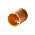 22/415 PP flip top cap for hair care and personal care packaging, bottom view