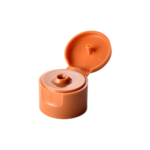 24/410 PP flip top cap for hair care and personal care packaging, front view open