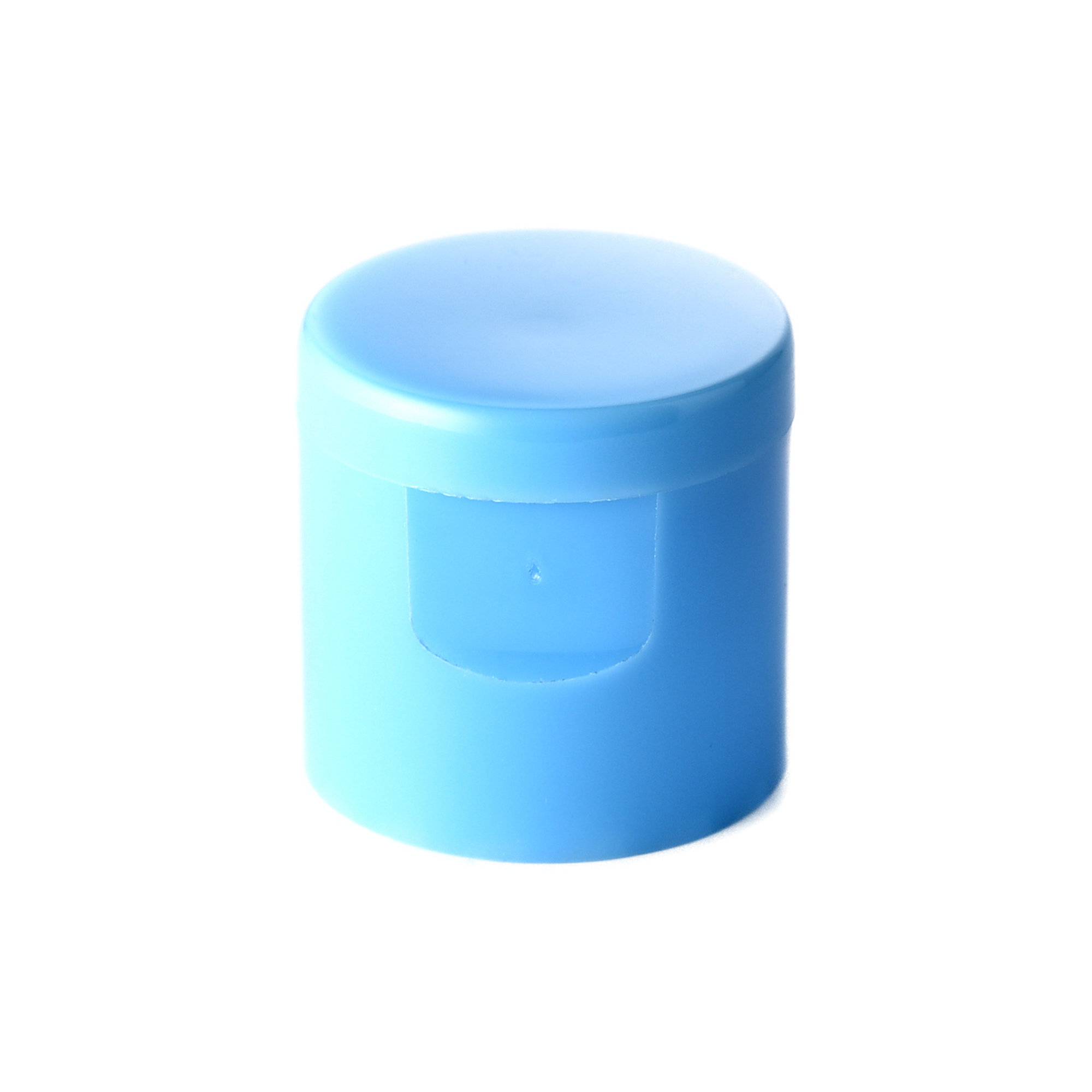 H24-02-1 24/415 PP flip top cap for hair care and personal care packaging, front view closed