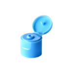 24/415 PP flip top cap for hair care and personal care packaging, front view open
