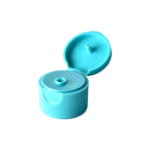 24/410 PP flip top cap for hair care and personal care packaging, front view open