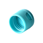 24/410 PP flip top cap for hair care and personal care packaging, bottom view
