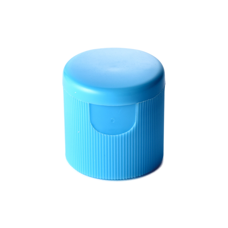 24/415 PP flip top cap for hair care and personal care packaging, front view closed