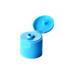 24/415 PP flip top cap for hair care and personal care packaging, front view open