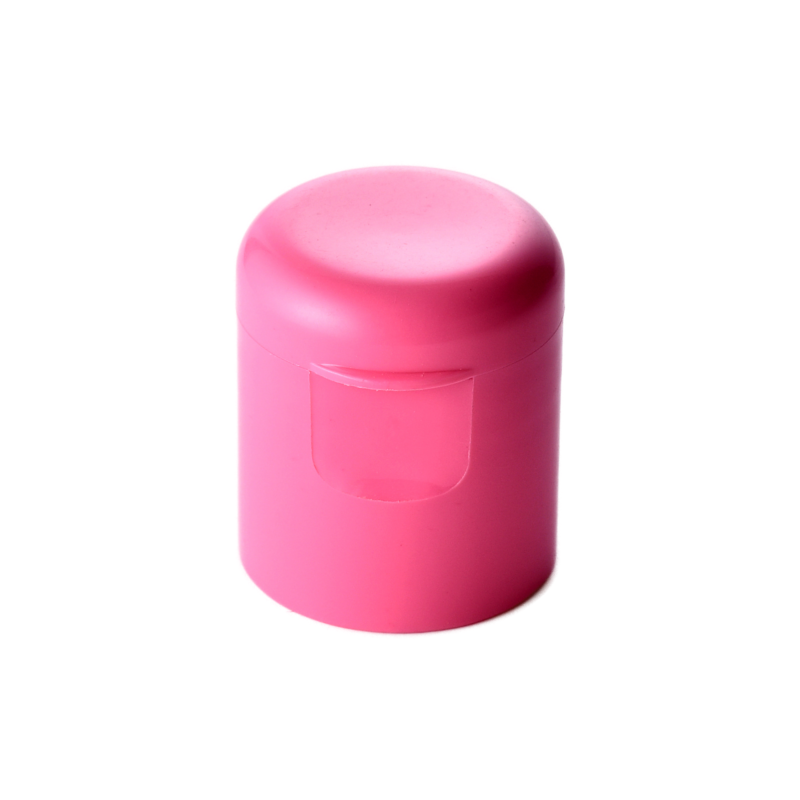 24/415 PP flip top cap for hair care and personal care packaging, front view closed