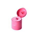 24/415 PP flip top cap for hair care and personal care packaging, front view open