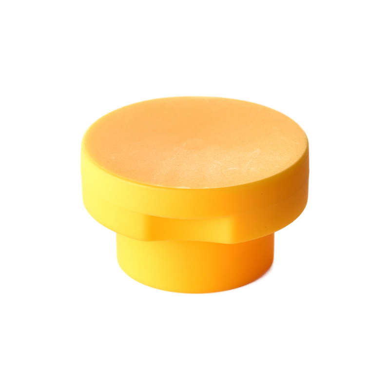 24/410 PP flip top cap for hair care and personal care packaging, front view closed