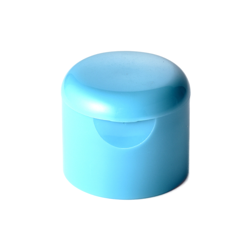 24/410 PP flip top cap for hair care and personal care packaging, front view closed