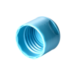 24/410 PP flip top cap for hair care and personal care packaging, bottom view
