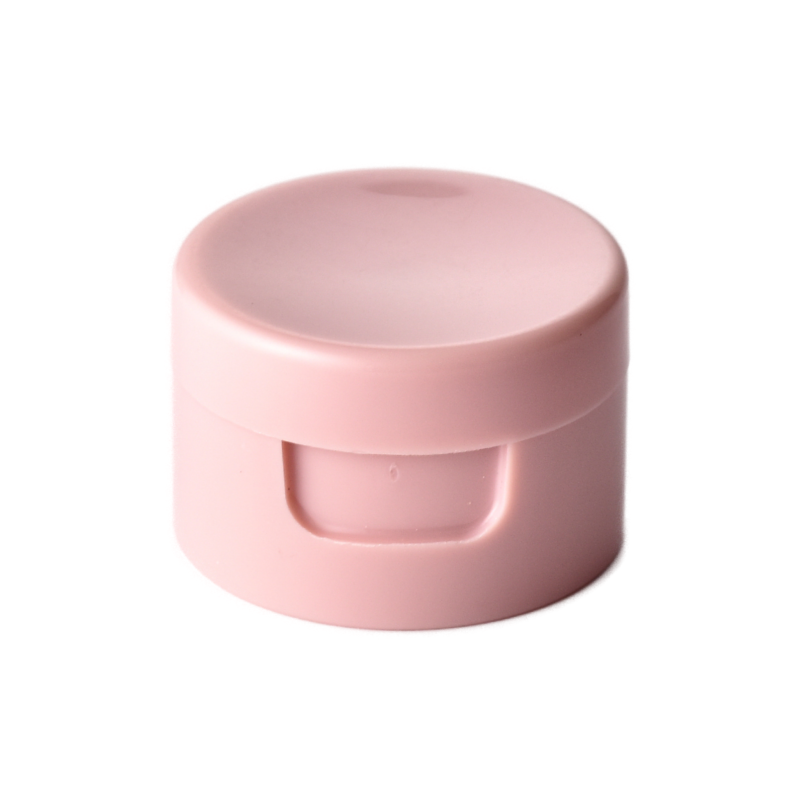 24/410 PP flip top cap for hair care and personal care packaging, front view closed