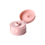 24/410 PP flip top cap for hair care and personal care packaging, front view open