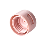 24/410 PP flip top cap for hair care and personal care packaging, bottom view