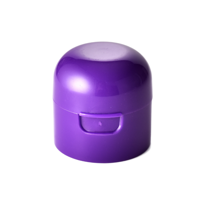 24/410 PP flip top cap for hair care and personal care packaging, front view closed