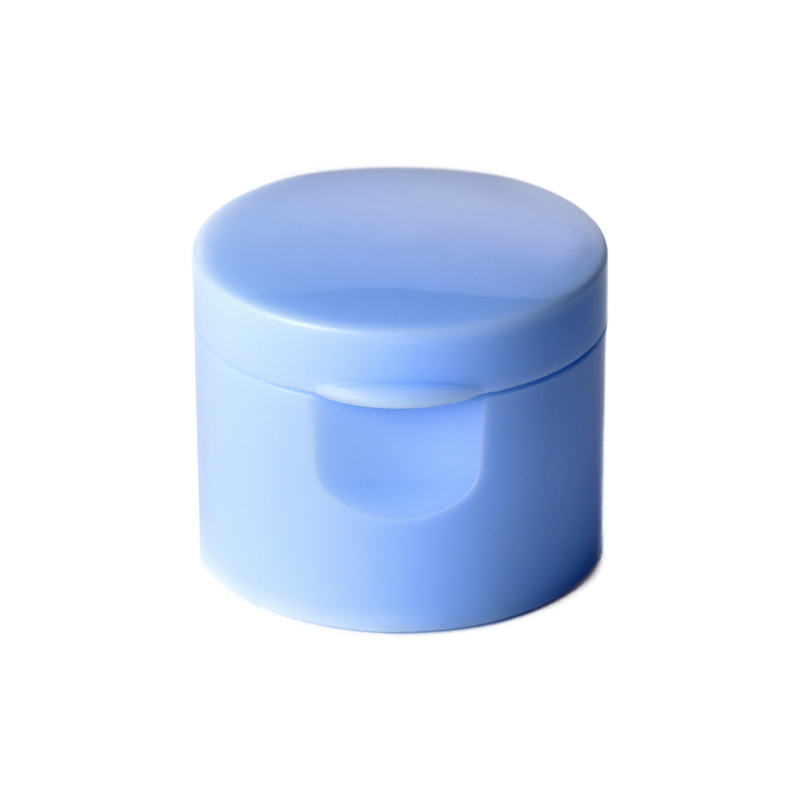 24/410 PP flip top cap for hair care and personal care packaging, front view closed