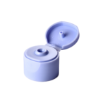 24/410 PP flip top cap for hair care and personal care packaging, front view open