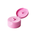 24/410 PP flip top cap for hair care and personal care packaging, front view open