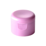 28/410 PP flip top cap for hair care and personal care packaging, front view closed