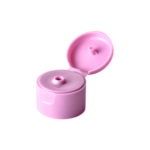 28/410 PP flip top cap for hair care and personal care packaging, front view open