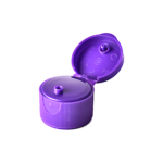 28/410 PP flip top cap for hair care and personal care packaging, front view open
