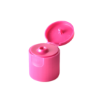 28/415 PP flip top cap for hair care and personal care packaging, front view open