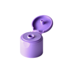 28/410 PP flip top cap for hair care and personal care packaging, front view open