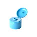 28/410 PP flip top cap for hair care and personal care packaging, front view open