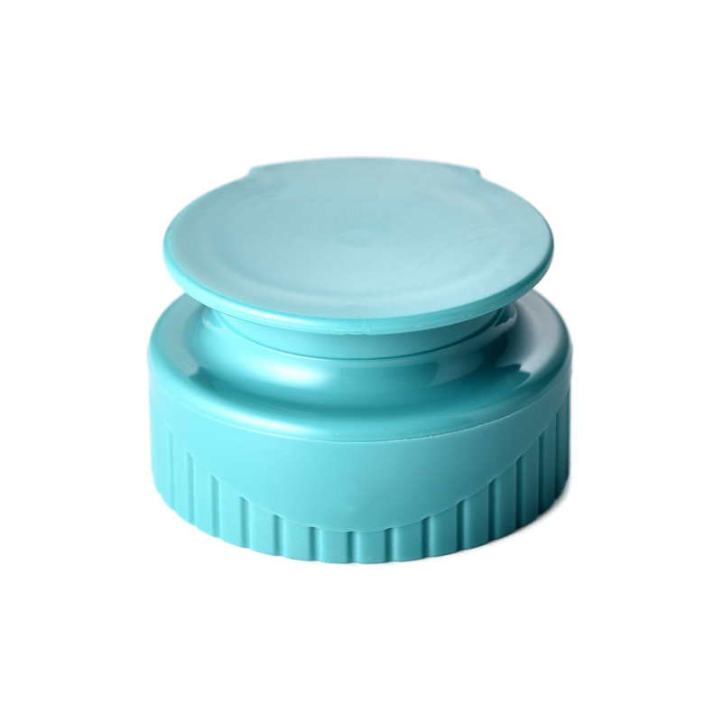28/400 PP flip top cap for hair care and personal care packaging, front view closed