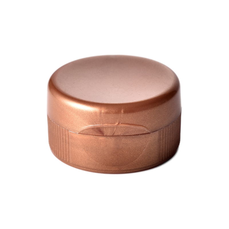 28/400 PP flip top cap for food and condiment, hair care and personal care packaging, front view closed