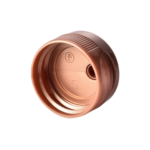 28/400 PP flip top cap for food and condiment, hair care and personal care packaging, bottom view