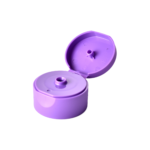28/410 PP flip top cap for hair care and personal care packaging, front view open