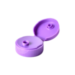 32/400 PP flip top cap for food and condiment, hair care and personal care packaging, front view open