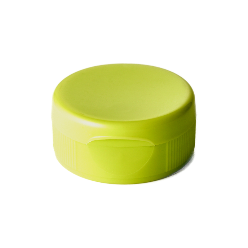 32/400 PP flip top cap for food and condiment, hair care and personal care packaging, front view closed