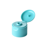 33/410 PP flip top cap for hair care and personal care packaging, front view open