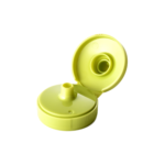 33/400 PP flip top cap for food and condiment, hair care and personal care packaging, front view open