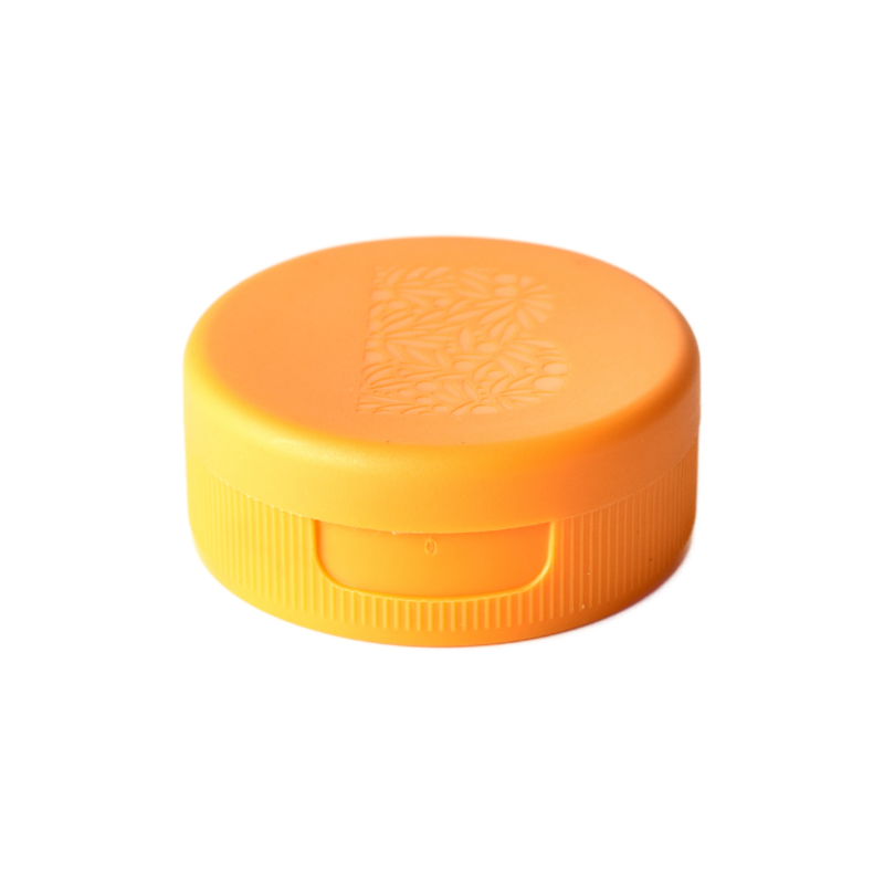 38/400 PP flip top cap for hair care and personal care packaging, front view closed
