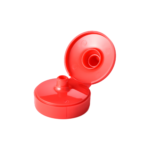 38/400 PP flip top cap for food and condiment, hair care and personal care packaging, front view open