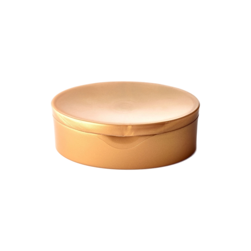 28/410 PP tamper-evident cap for hair care and personal care packaging, front view with tamper band intact