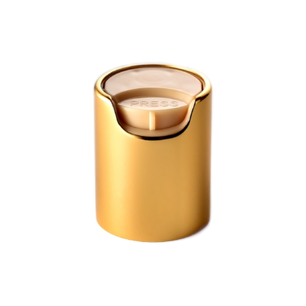 20/415 PP with an aluminum collar disc top cap for hair care, household care and personal care packaging, back view