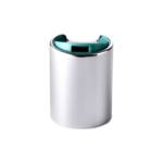 24/415 PP with an aluminum collar disc top cap for hair care, household care and personal care packaging, front view