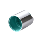 24/415 PP with an aluminum collar disc top cap for hair care, household care and personal care packaging, bottom view