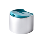 24/410 PP with an aluminum collar disc top cap for hair care, household care and personal care packaging, side view